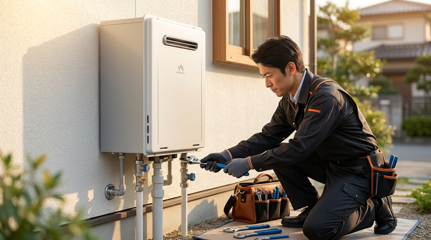 給湯器の交換・修理を行うプロ技術者